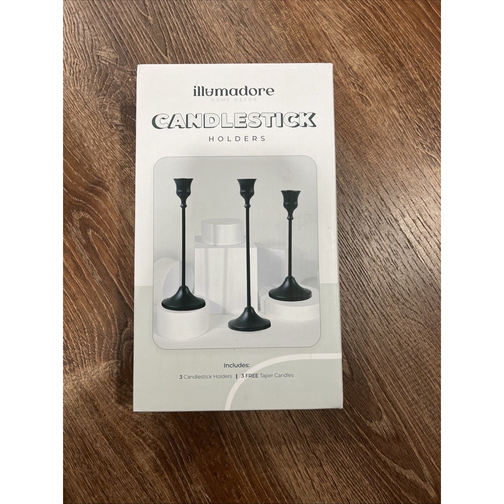 Black Candlestick Holders | | Metal with Matte Finish | 3 Different Set of 6